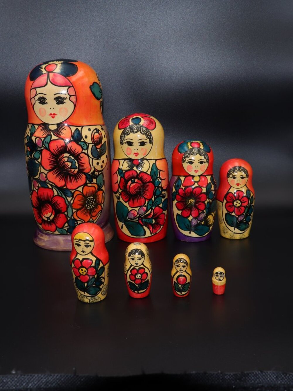 Vintage Handpainted Russian Matryoshka Nesting Doll - 8 - Picture 7 of 7